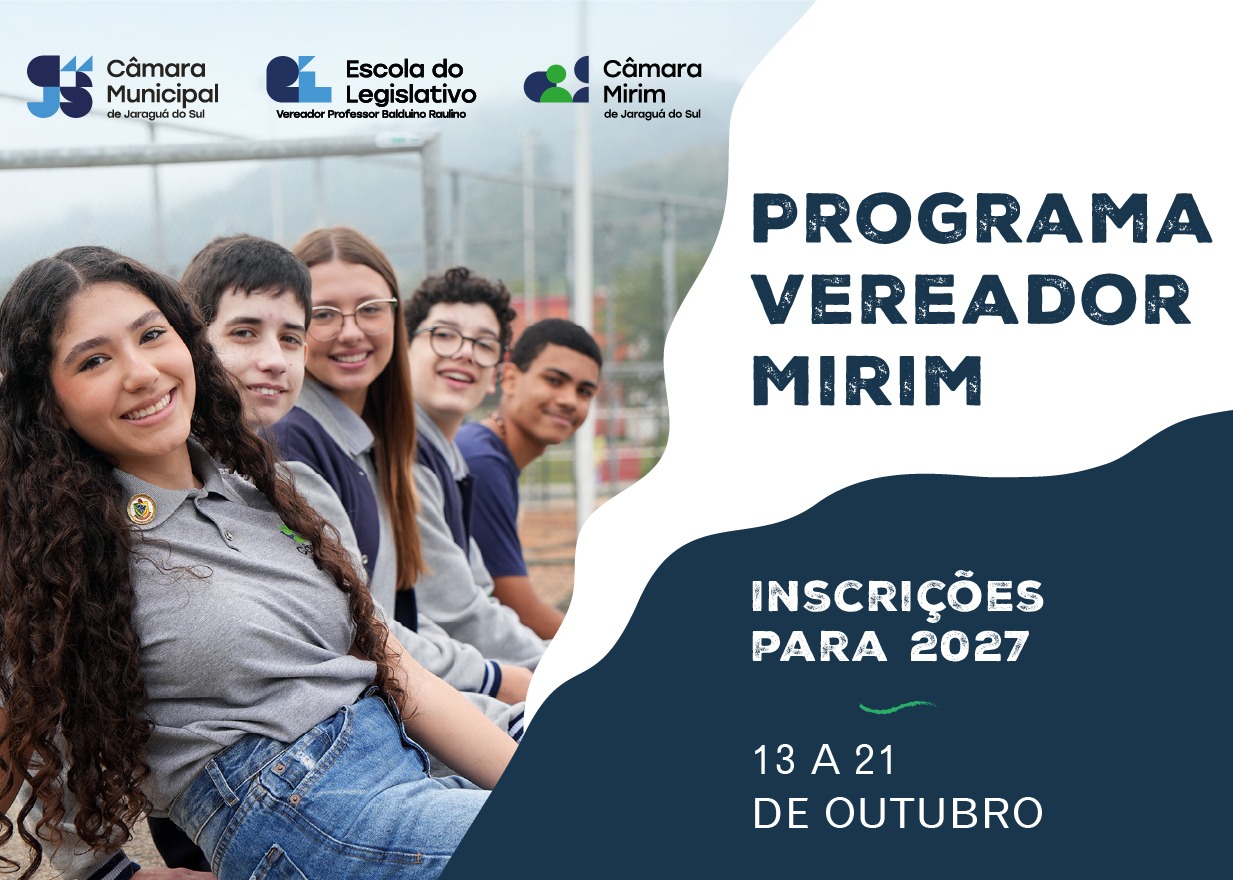 🚨 ATENÇÃO, PAIS E ESCOLAS! Vereador Mirim 2027 abre inscrições em Jaraguá